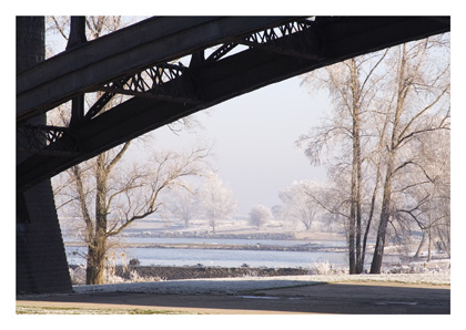 waalbrug in de winter